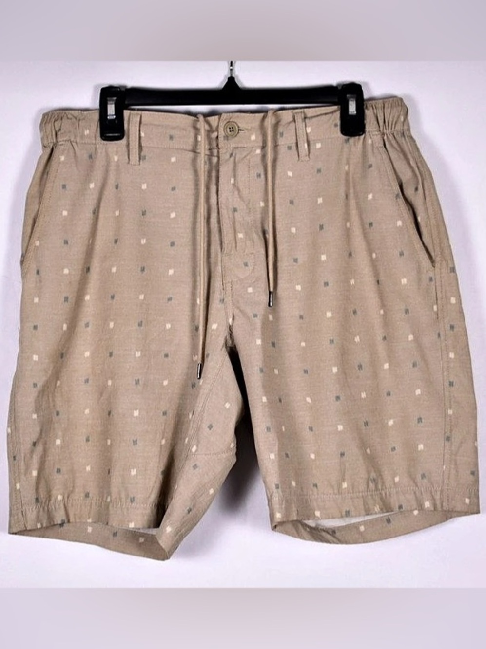 RVCA Men’s Size 32 Tan Patterned Drawstring Shorts